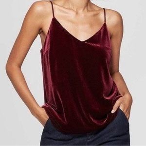 A New Day Target Burgundy Velvet Womens Tank Top Size XS